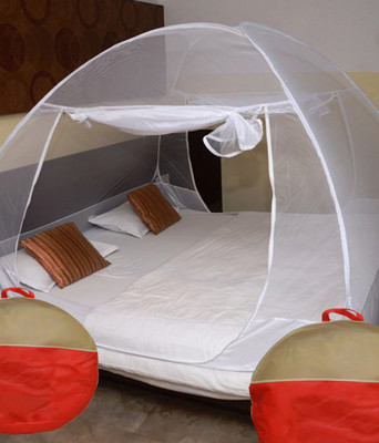 Libra Polyester Fibre Adults Double Bed Foldable Mosquito Net(White)