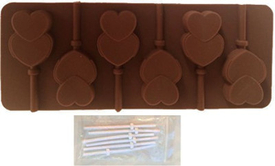

Toygully Double Heart Chocolate Lollipop 6 - Cup Mould(Pack of 1)