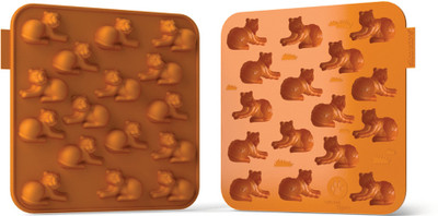 SiliconeZone Silicone Zone - Tiger Silicone Baking Chocolates Mould - Orange 16 - Cup Mould Tray(Pack of 1)