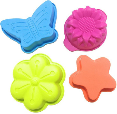 

PEHER Multicolor Set of 4 Silicon - Cup Cake/Bread Mould(Pack of 4)