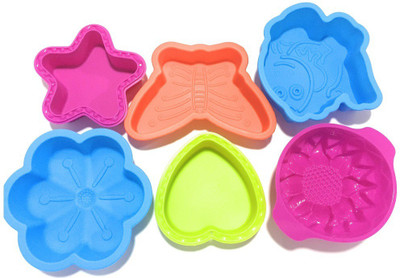 

PEHER Multicolor Set of 6 Silicon - Cup Cake/Bread Mould(Pack of 6)