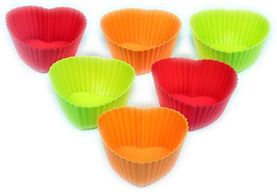 

Funcart Silicone Heart Shape 6 - Cup Cupcake/Muffin Mould(Pack of 6)
