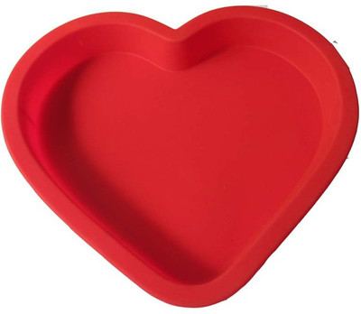 

TAG3 (TM) Heart Shaped Red Silicone 1000 ML 1 KG Cake Mold Pan Nonstick Tin Cake 1 - Cup Cake/Bread Mould(Pack of 1)
