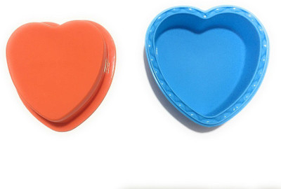 

PEHER Multicolor Set of 2, Heart, Silicon - Cup Cake/Bread Mould(Pack of 2)