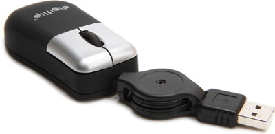 

DigiFlip WM010 Wired Mini USB Retractable Mouse(USB, Black & Grey)