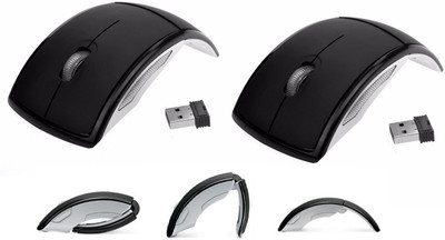 

Sangaitap Stylish Folding Black Mice With Mini Usb Reciever For Pc Laptop Wireless Optical Gaming Mouse(Bluetooth, Black)