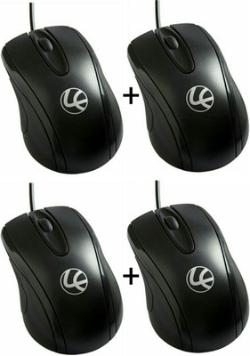 LAPCARE Pack Of 4 Wired Optical Mouse(USB, Black) LAPCARE Pack Of 4 Wired Optical Mouse(USB, Black)