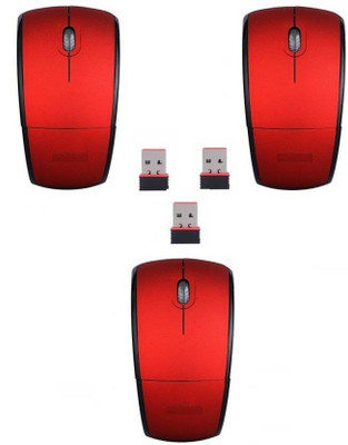 

FKU Sets Of 3 Ocean 2.4Ghz Foldable ARC Wireless Optical Mouse(USB, Red)
