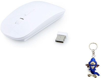 

Terabyte White Ultra Sleek Slim 2.4 Ghz Nano Receiver for PC Laptop Wireless Optical Mouse(USB, White)