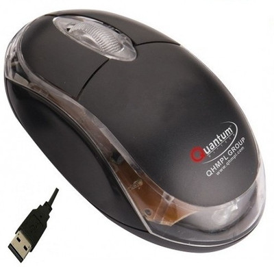 QUANTUM QHM222 Wired Optical Mouse(USB 2.0, Black)