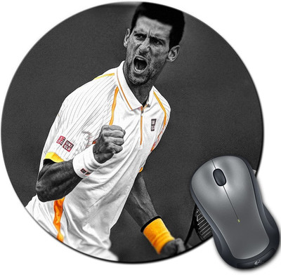 

Rangeele Inkers Novak Djokovic Shot Round Mousepad(Multicolor)