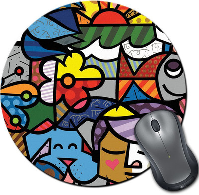 

Rangeele Inkers Pop Art Vector Round Mousepad(Multicolor)