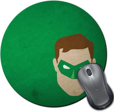 

Rangeele Inkers Green Lantern Minimals Art Work Round Mousepad(Multicolor)