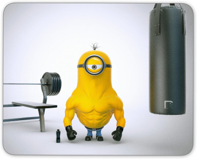 Digiclan Minion In Gym Non Slip Base Mousepad(Multicolor)