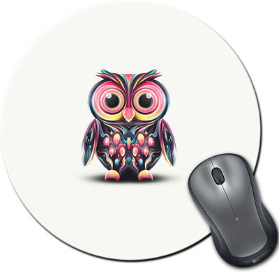 

Rangeele Inkers Owl Colorful Round Mousepad(Multicolor)