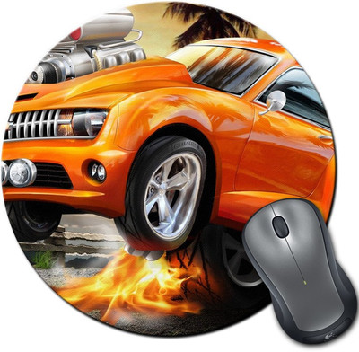 

Rangeele Inkers Car Nitro Booster Round Mousepad(Multicolor)