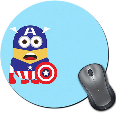 

Rangeele Inkers Captain America Minion Round Mousepad(Multicolor)