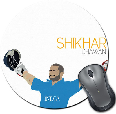 

ShopMantra Shikhar Dhawan Minimal Round Mousepad- SMMR00000329 Mousepad(Multicolor)