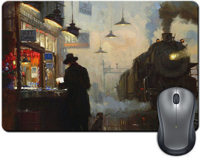 

Rangeele Inkers Railway Station Painting Mousepad(Multicolor)