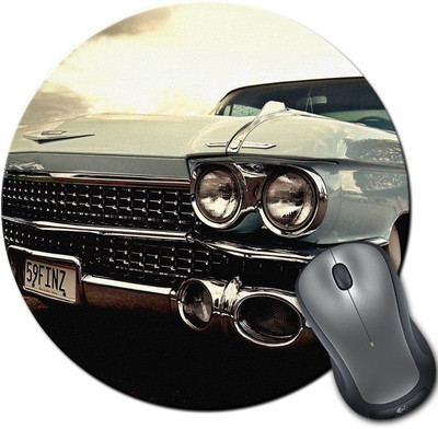 

Rangeele Inkers Blue Vintage Car Round Mousepad(Multicolor)