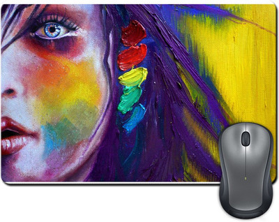 

Rangeele Inkers Girl Colorful Painting Mousepad(Multicolor)
