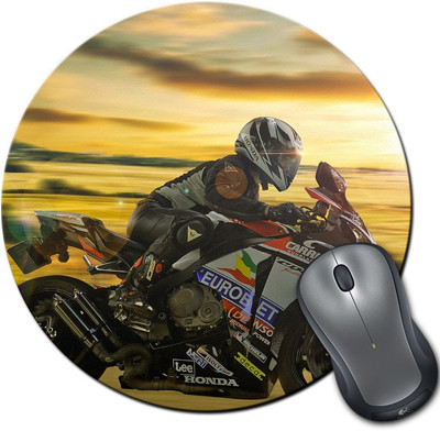 

Rangeele Inkers Very Fast Bike Racing Round Mousepad(Multicolor)