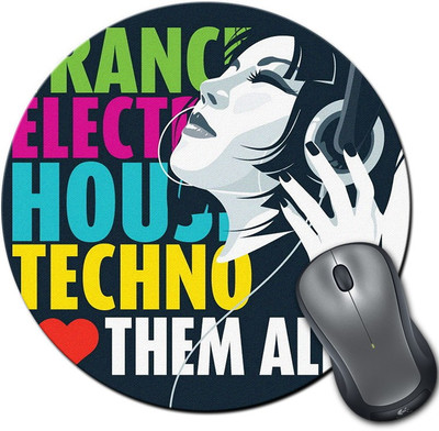 

Rangeele Inkers All Love For Music Round Mousepad(Multicolor)