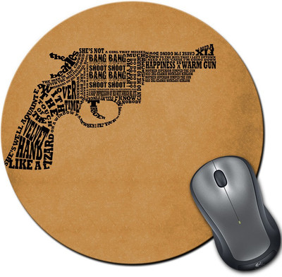 

Rangeele Inkers Gun Typography Round Mousepad(Multicolor)