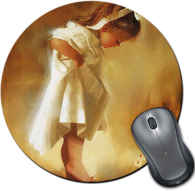 

Rangeele Inkers Beautiful Baby Girl Painting Round Mousepad(Multicolor)