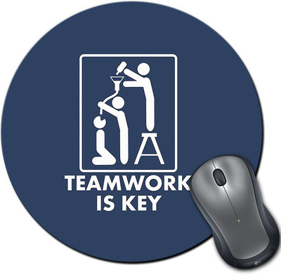 

Rangeele Inkers Teamwork Is Key Round Mousepad(Multicolor)