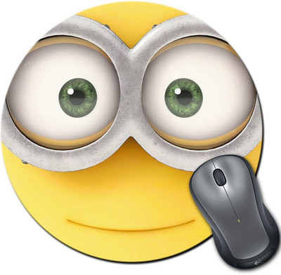 

Rangeele Inkers Minion Face Closeup Round Mousepad(Multicolor)