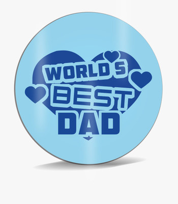 

SKY TRENDS World 's Best Dad With Blue Heart Background Best Gifts For Dad Father's Day Mousepad(Multicolor)