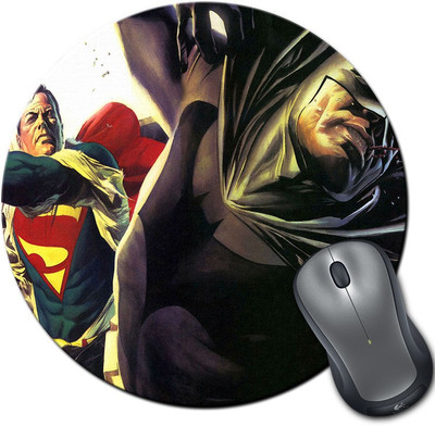 

Rangeele Inkers Batman Superman Fight Round Mousepad(Multicolor)