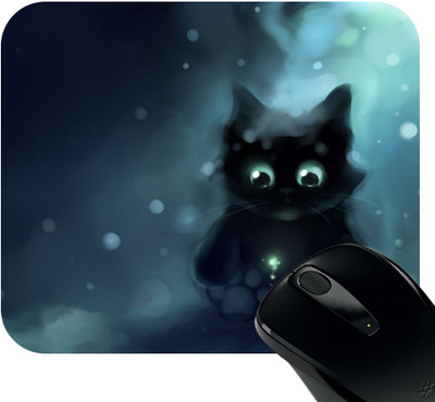 

Huppme Cute Cat Photo Mousepad(Black)