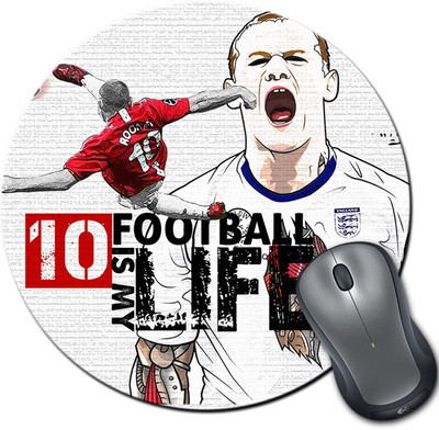 

ShopMantra Wayne Rooney Football Is My Life Round Mousepad- SMMR00000178 Mousepad(Multicolor)