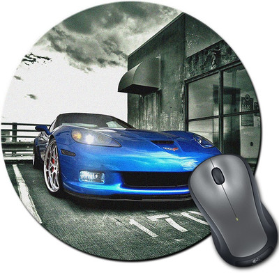

Rangeele Inkers Awesome Blue Car Round Mousepad(Multicolor)