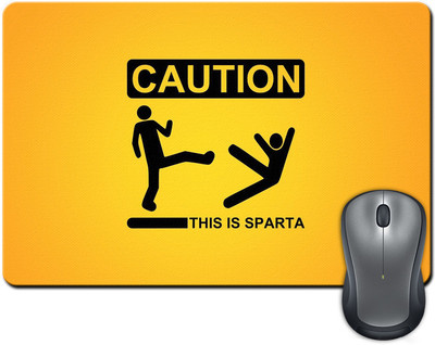 

ShopMantra Caution Sparta Mousepad(Multicolor)