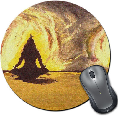 

Rangeele Inkers Lord Shiva Meditating Painting Round Mousepad(Multicolor)