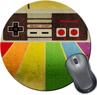 

Rangeele Inkers Nintendo Vintage Consol Round Mousepad(Multicolor)
