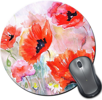 

Rangeele Inkers Flowers Painting Artwork Round Mousepad(Multicolor)