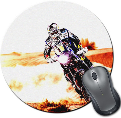 

Rangeele Inkers Bike Racing On Dirt Round Mousepad(Multicolor)