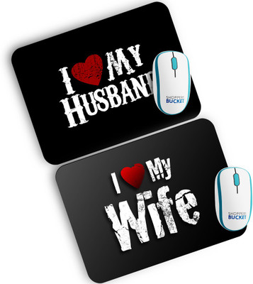 

Shoppers Bucket Love Husband Wife Mousepad(Black, Grey, White, Red, Multicolor, Maroon)
