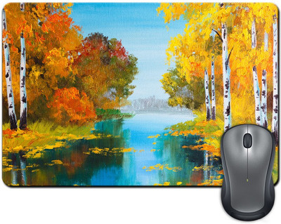

ShopMantra Lake in the Forest Canvas Paint Mousepad(Multicolor)
