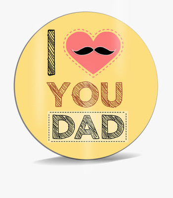 

SKY TRENDS I Love You Dad With Pink Heart And Small Mustaches Unique Gifts For Dad Father's Day Mousepad(Multicolor)