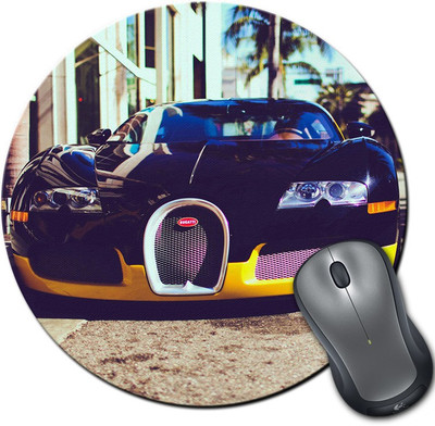 

Rangeele Inkers Black Awesome Bugati Round Mousepad(Multicolor)