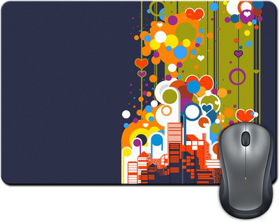 

Rangeele Inkers Colorful City Illustration Mousepad(Multicolor)