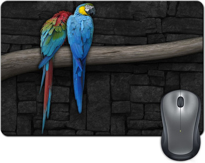 ShopMantra Colorful Parrots on Tree Digital Design Mousepad Multicolor