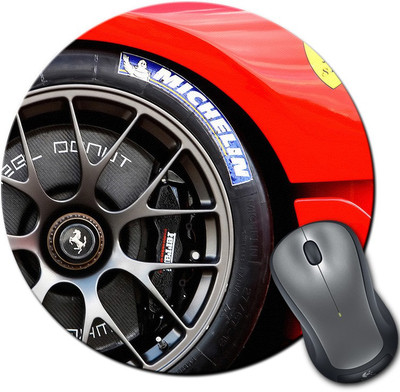 

Rangeele Inkers Ferrari Car Wheels Round Mousepad(Multicolor)