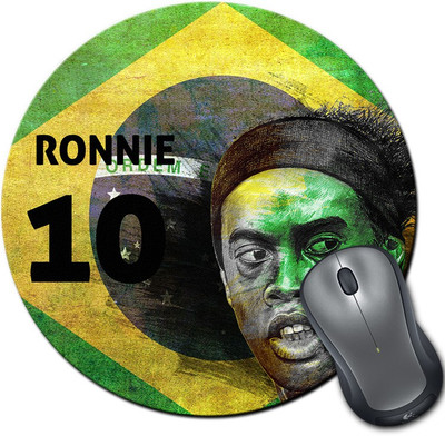 

ShopMantra Ronnie Ronaldinho Brazil Football Round Mousepad- SMMR00000294 Mousepad(Multicolor)