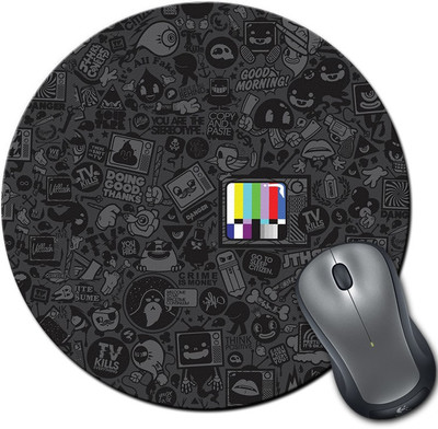 

Rangeele Inkers Colorful Doodle Round Mousepad(Multicolor)